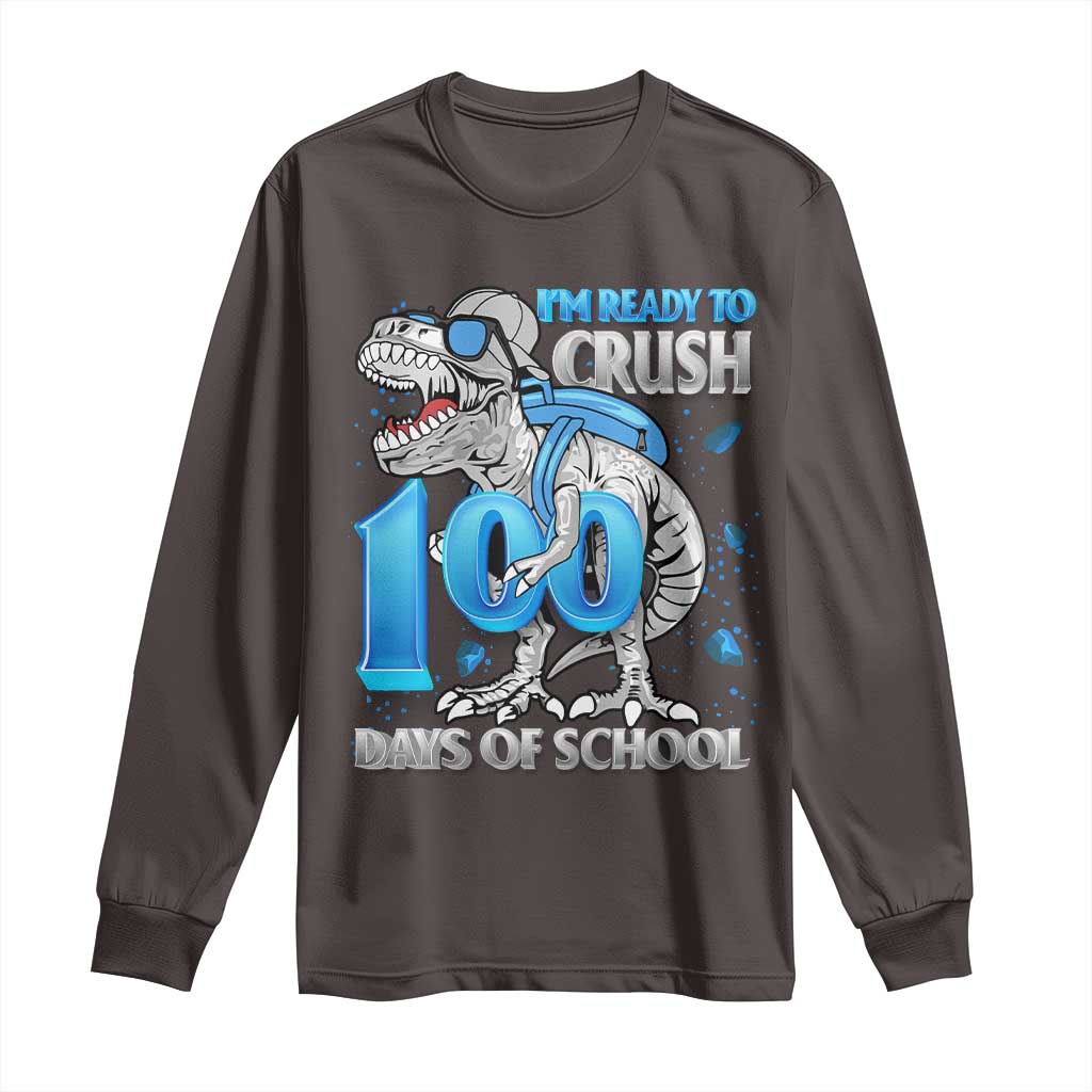 100 Days Of School Dinosaur Long Sleeve Shirt Trex 100th Day of School Boy Gifts