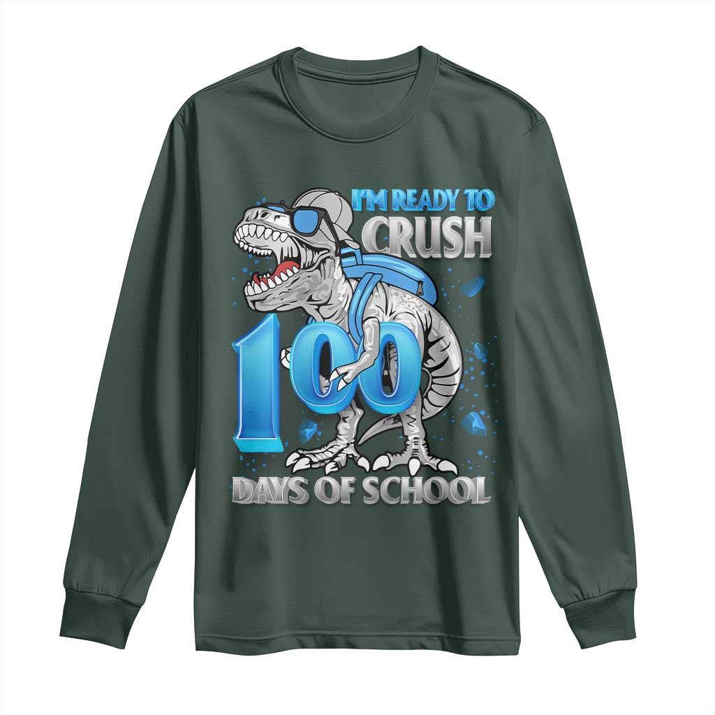 100 Days Of School Dinosaur Long Sleeve Shirt Trex 100th Day of School Boy Gifts