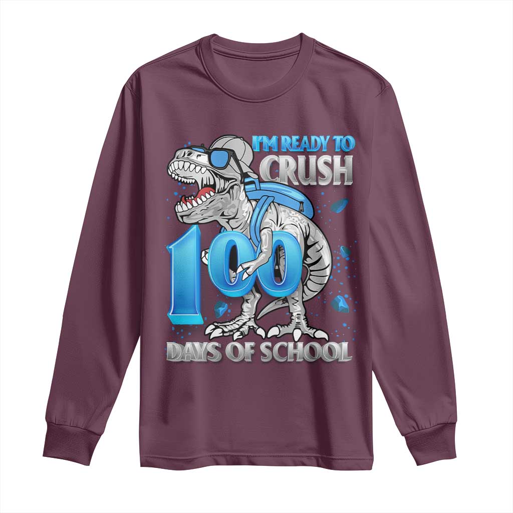 100 Days Of School Dinosaur Long Sleeve Shirt Trex 100th Day of School Boy Gifts