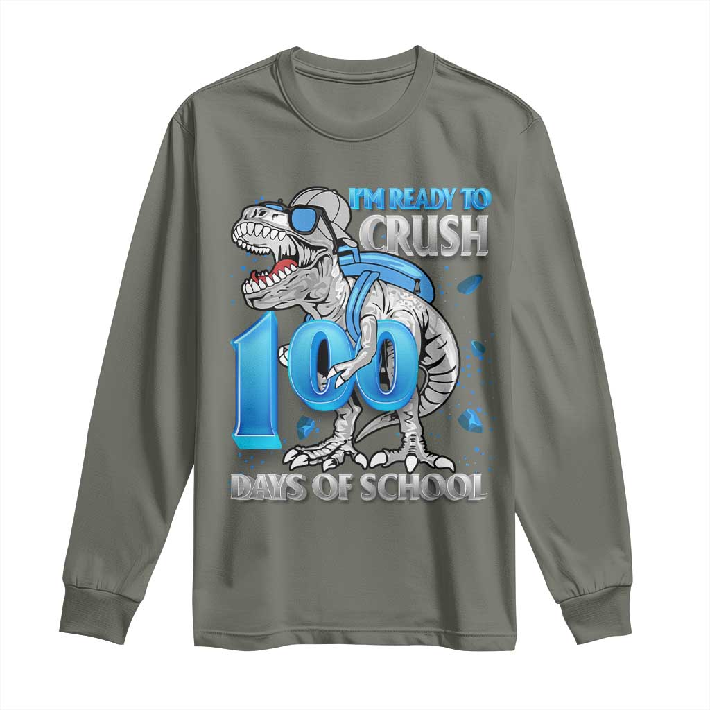 100 Days Of School Dinosaur Long Sleeve Shirt Trex 100th Day of School Boy Gifts