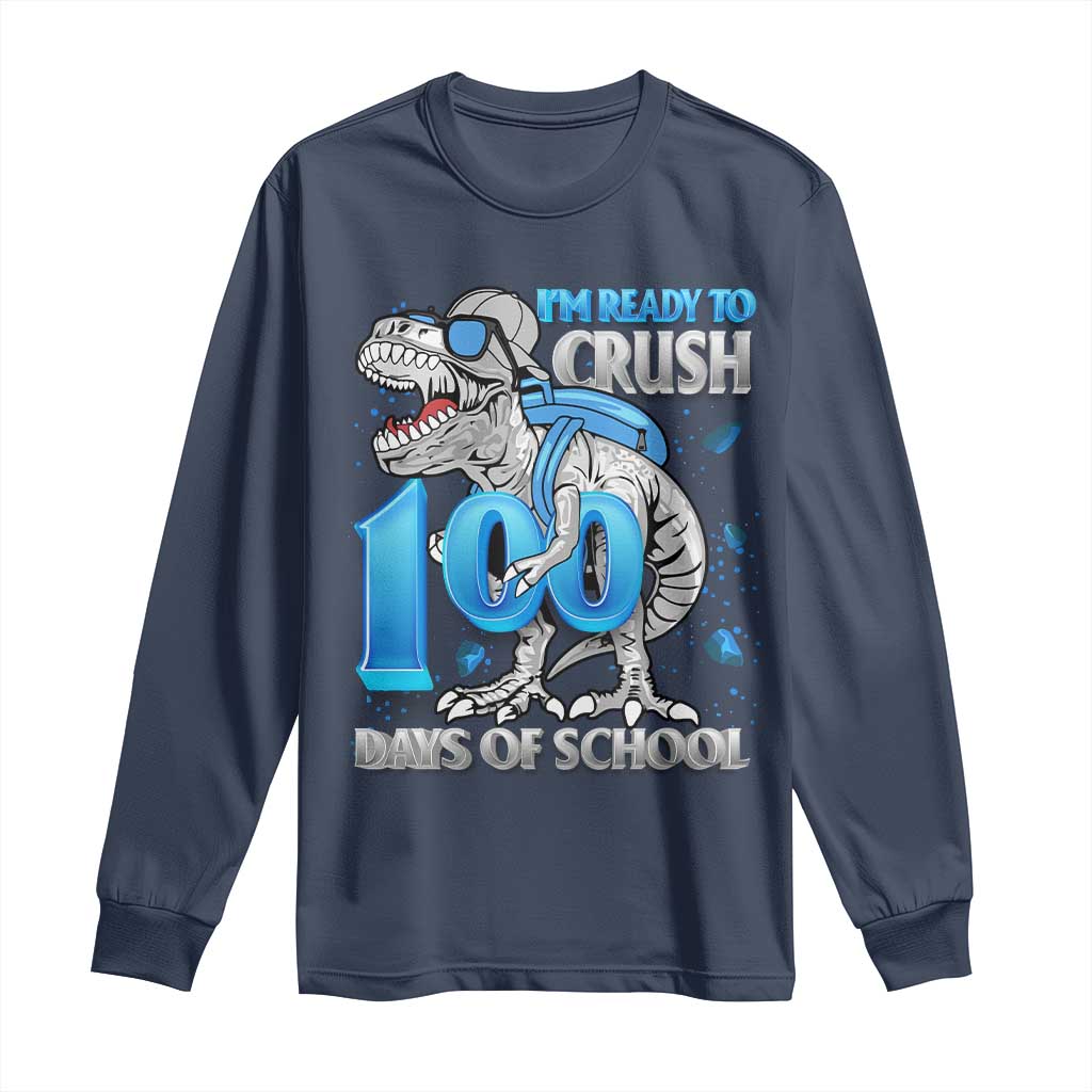 100 Days Of School Dinosaur Long Sleeve Shirt Trex 100th Day of School Boy Gifts