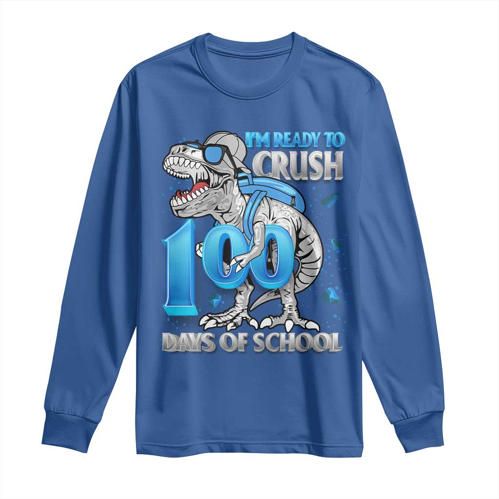 100 Days Of School Dinosaur Long Sleeve Shirt Trex 100th Day of School Boy Gifts