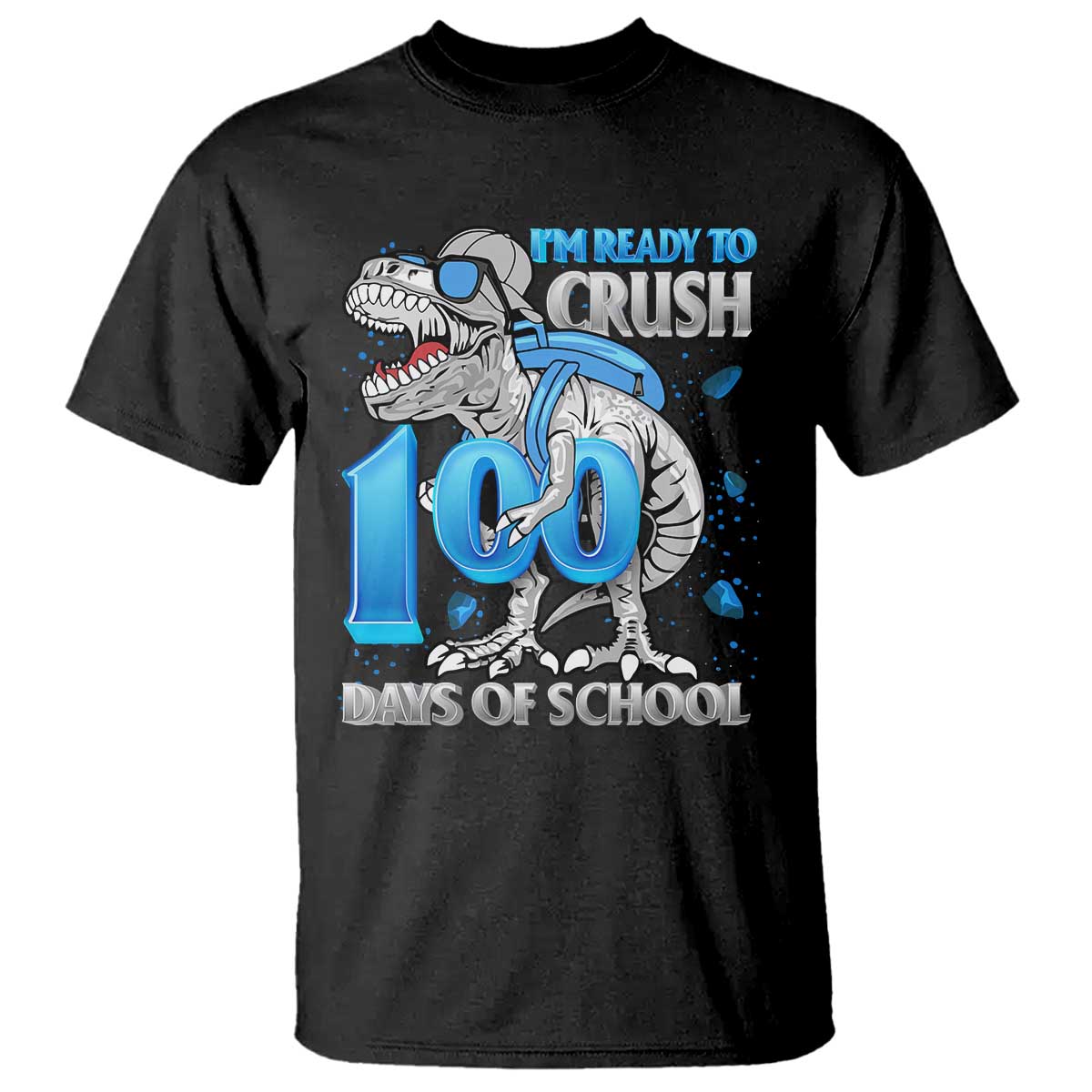 100 Days Of School Dinosaur T Shirt Trex 100th Day of School Boy Gifts - Wonder Print Shop