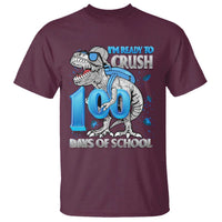100 Days Of School Dinosaur T Shirt Trex 100th Day of School Boy Gifts - Wonder Print Shop