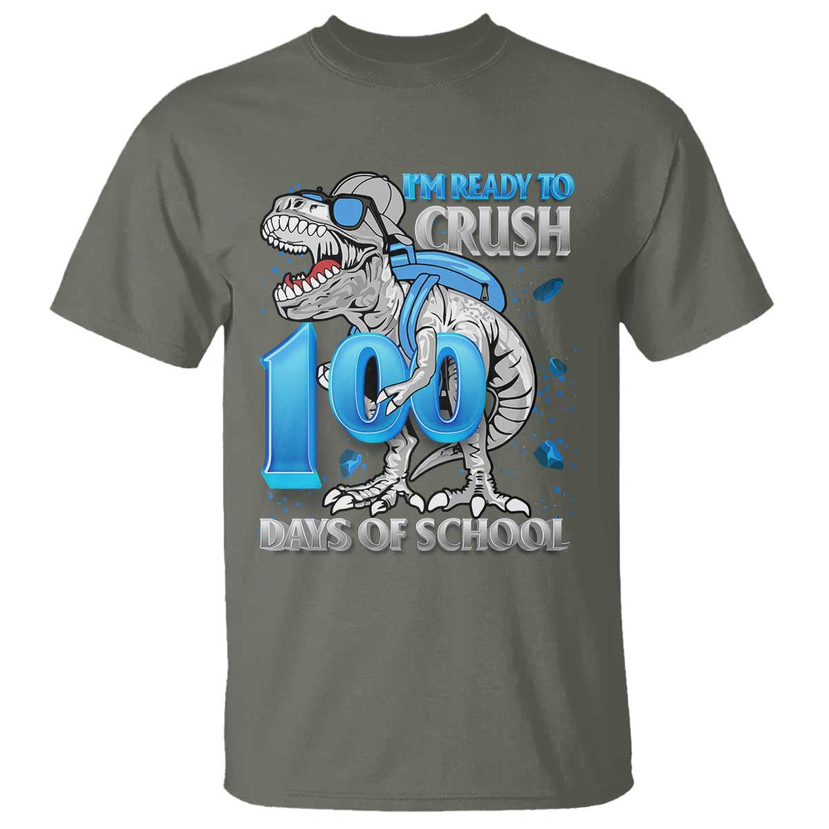 100 Days Of School Dinosaur T Shirt Trex 100th Day of School Boy Gifts - Wonder Print Shop