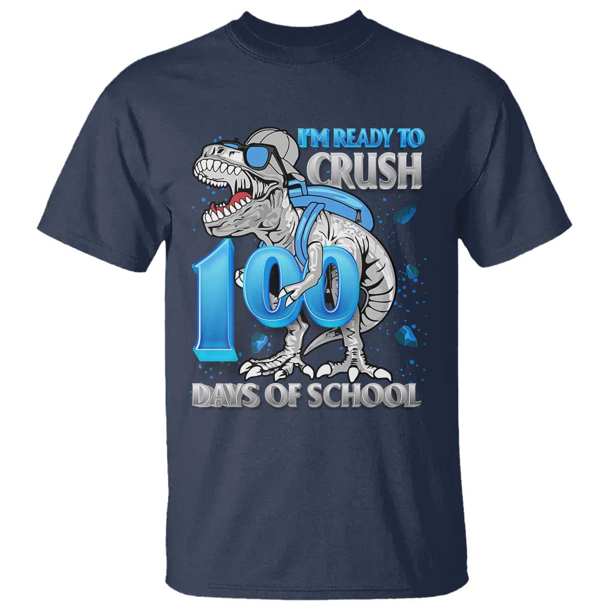 100 Days Of School Dinosaur T Shirt Trex 100th Day of School Boy Gifts - Wonder Print Shop