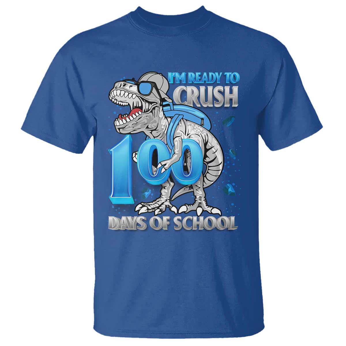 100 Days Of School Dinosaur T Shirt Trex 100th Day of School Boy Gifts - Wonder Print Shop