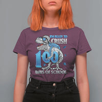 100 Days Of School Dinosaur T Shirt For Women Trex 100th Day of School Boy Gifts - Wonder Print Shop