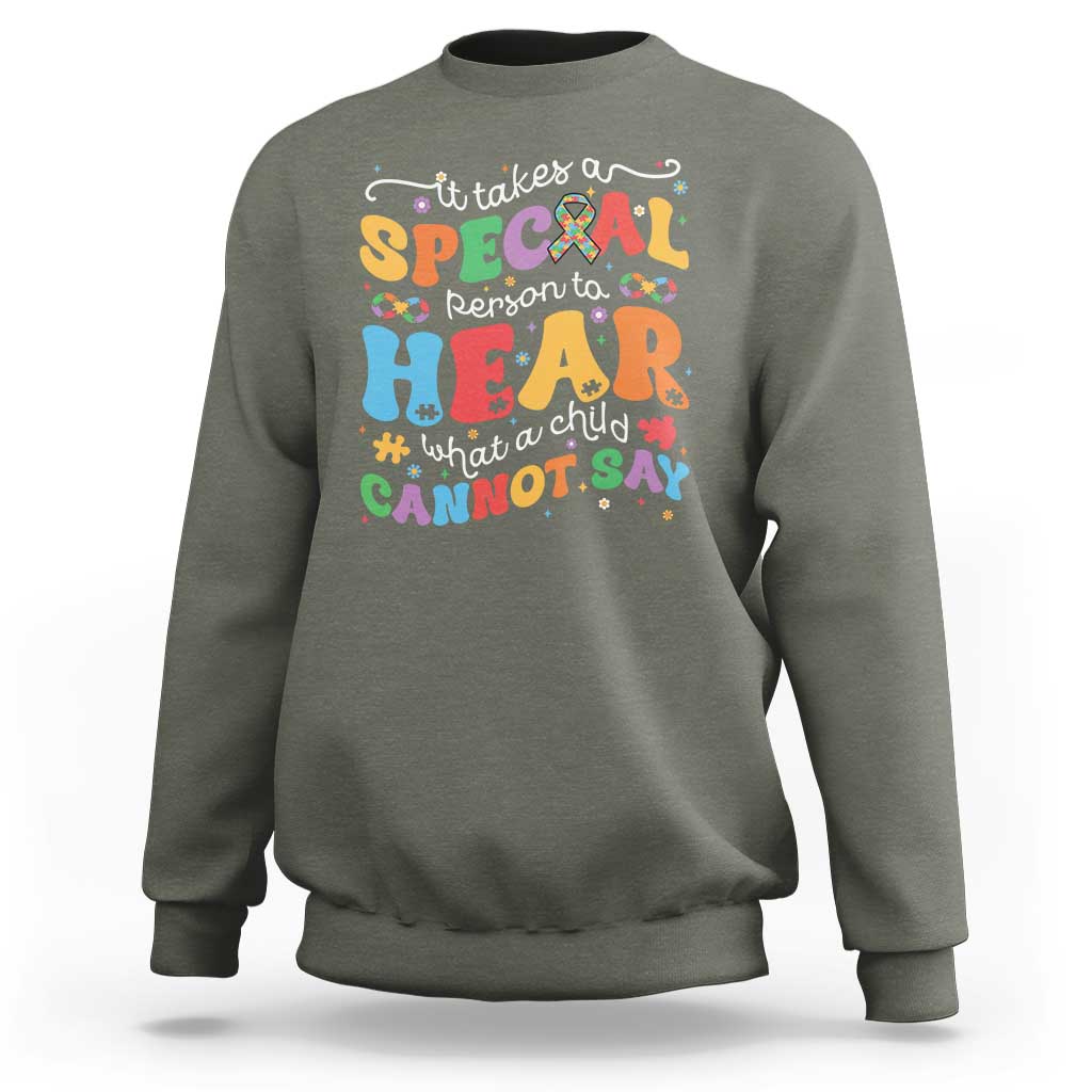 Special Education Teacher Sweatshirt Inspirational SPED Teachers Autism A Special Person - Wonder Print Shop