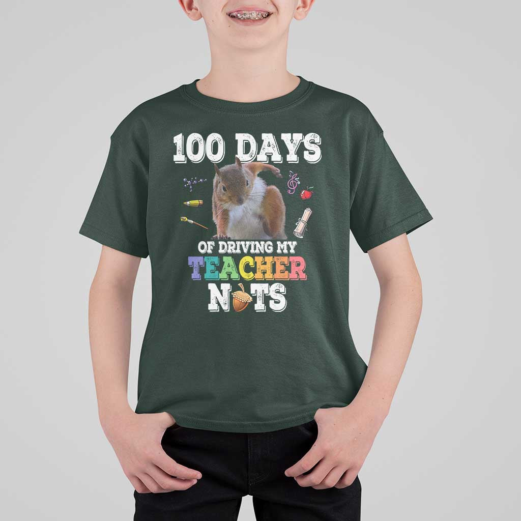 100th Day Of School T Shirt For Kid Driving My Teacher Nuts Dabbing Squirrel 100 Days