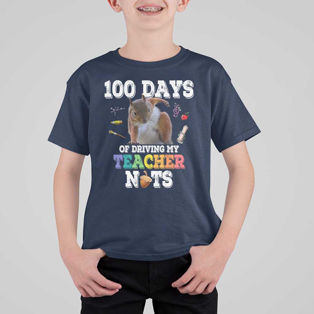 100th Day Of School T Shirt For Kid Driving My Teacher Nuts Dabbing Squirrel 100 Days