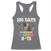 100th Day Of School Racerback Tank Top Driving My Teacher Nuts Dabbing Squirrel 100 Days