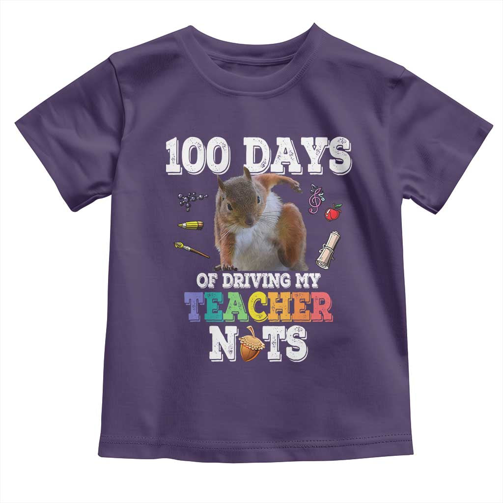 100th Day Of School Toddler T Shirt Driving My Teacher Nuts Dabbing Squirrel 100 Days
