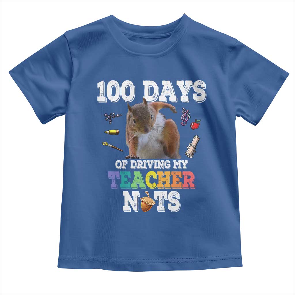 100th Day Of School Toddler T Shirt Driving My Teacher Nuts Dabbing Squirrel 100 Days