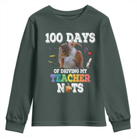 100th Day Of School Youth Sweatshirt Driving My Teacher Nuts Dabbing Squirrel 100 Days