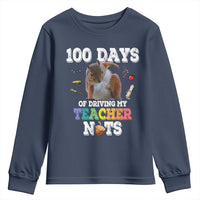 100th Day Of School Youth Sweatshirt Driving My Teacher Nuts Dabbing Squirrel 100 Days