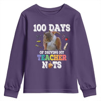 100th Day Of School Youth Sweatshirt Driving My Teacher Nuts Dabbing Squirrel 100 Days