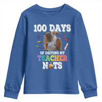 100th Day Of School Youth Sweatshirt Driving My Teacher Nuts Dabbing Squirrel 100 Days