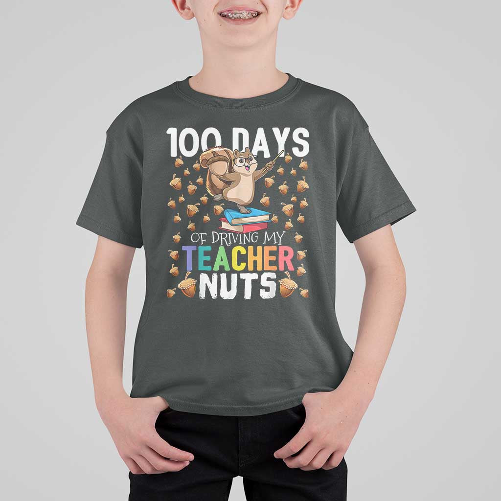 100 Days Of School T Shirt For Kid 100th Day Driving My Teacher Nuts Squirrel School - Wonder Print Shop