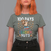 100 Days Of School T Shirt For Women 100th Day Driving My Teacher Nuts Squirrel School - Wonder Print Shop