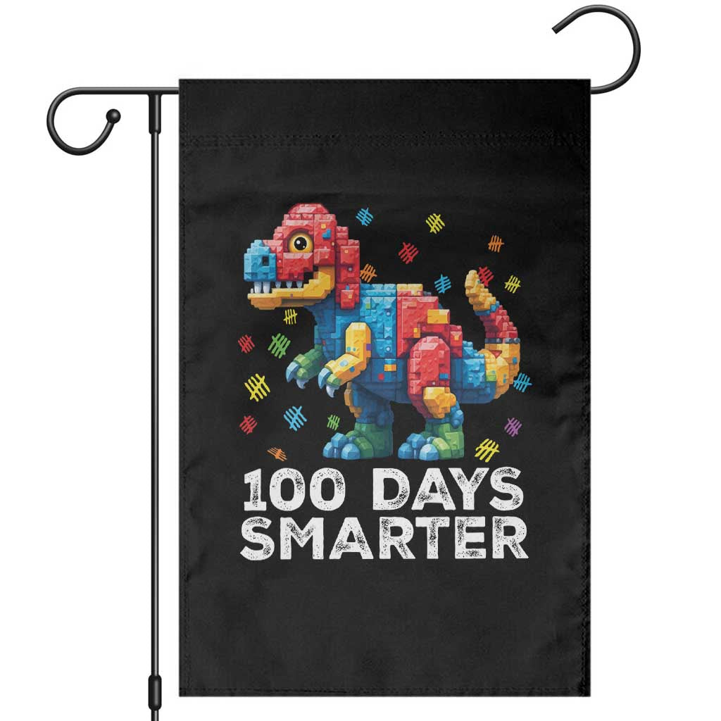 Dinosaur 100 Days Smarter Garden Flag Building Bricks Dinosaur 100th Day Kids