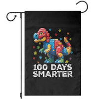 Dinosaur 100 Days Smarter Garden Flag Building Bricks Dinosaur 100th Day Kids