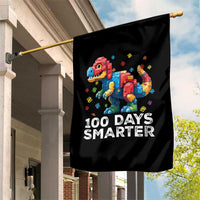 Dinosaur 100 Days Smarter Garden Flag Building Bricks Dinosaur 100th Day Kids