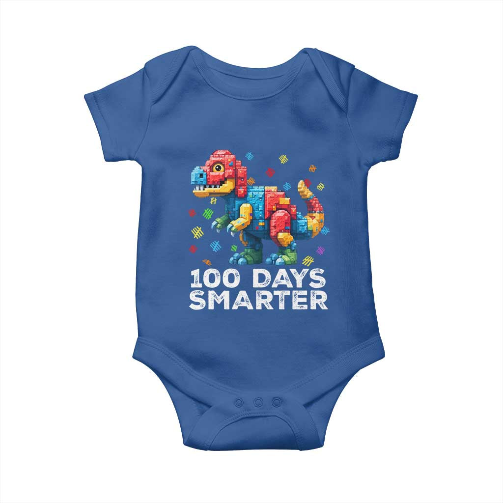 Dinosaur 100 Days Smarter Baby Onesie Building Bricks Dinosaur 100th Day Kids