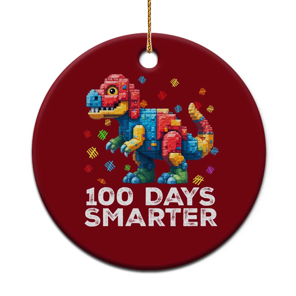 Dinosaur 100 Days Smarter Ceramic Ornament Building Bricks Dinosaur 100th Day Kids