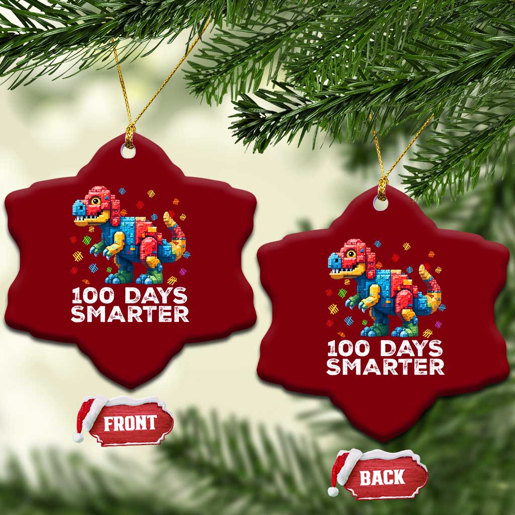 Dinosaur 100 Days Smarter Ceramic Ornament Building Bricks Dinosaur 100th Day Kids