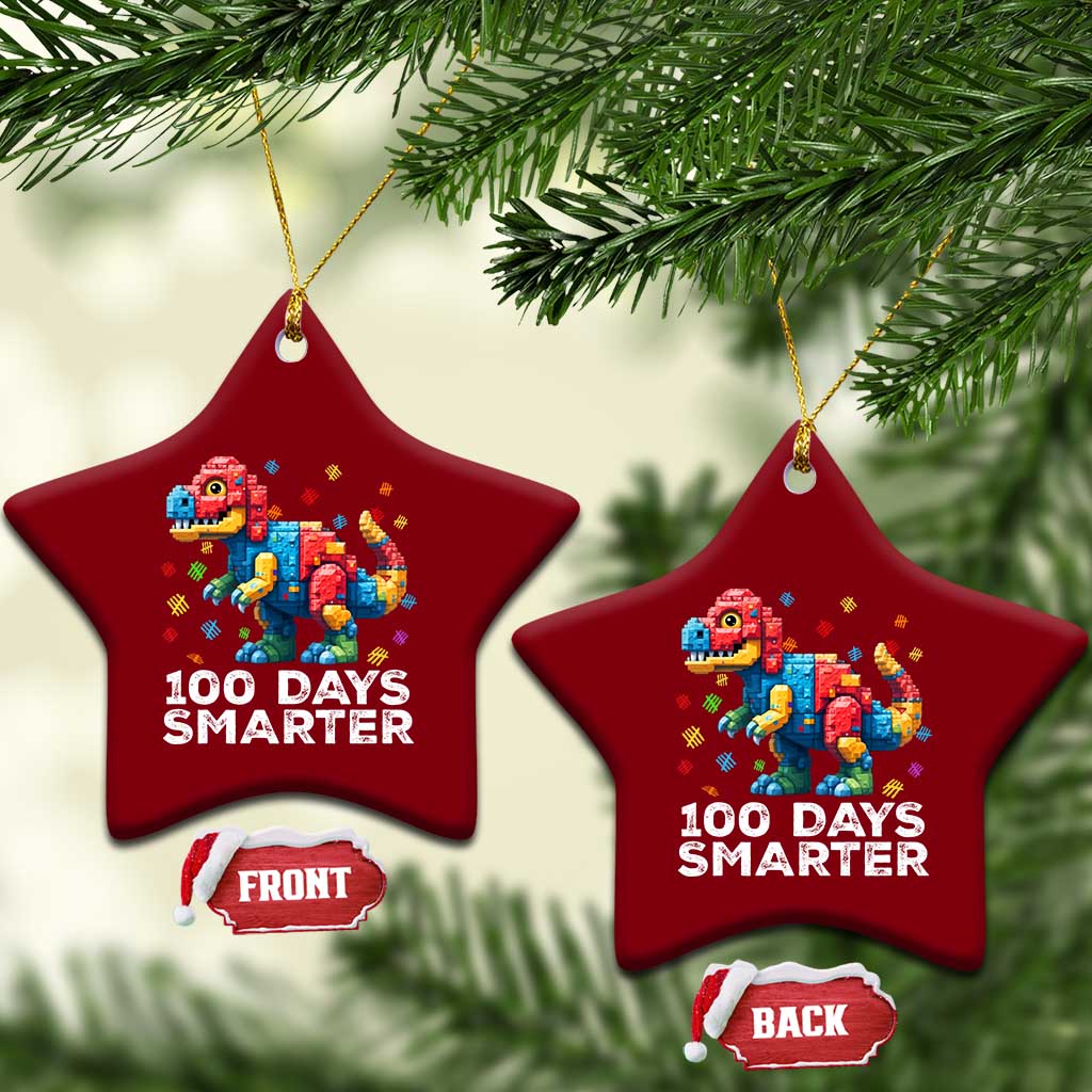 Dinosaur 100 Days Smarter Ceramic Ornament Building Bricks Dinosaur 100th Day Kids