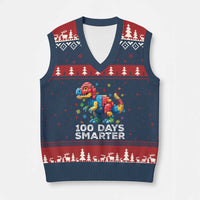 Dinosaur 100 Days Smarter V-Neck Knit Sweater Vest Building Bricks Dinosaur 100th Day Kids