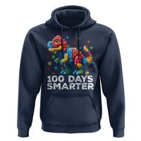 Dinosaur 100 Days Smarter Hoodie Building Bricks Dinosaur 100th Day Kids