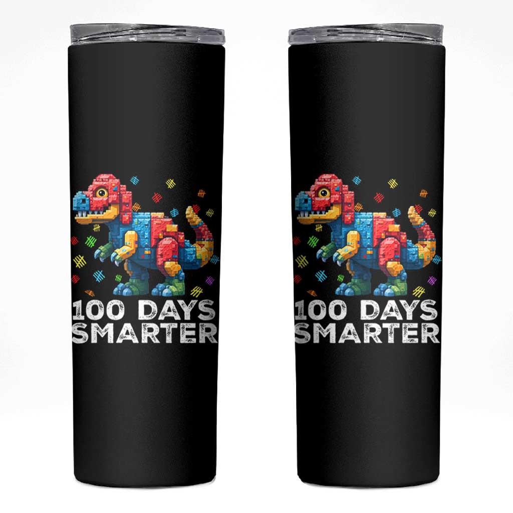 Dinosaur 100 Days Smarter Skinny Tumbler Building Bricks Dinosaur 100th Day Kids