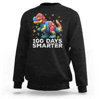 Dinosaur 100 Days Smarter Sweatshirt Building Bricks Dinosaur 100th Day Kids