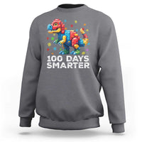 Dinosaur 100 Days Smarter Sweatshirt Building Bricks Dinosaur 100th Day Kids