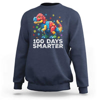 Dinosaur 100 Days Smarter Sweatshirt Building Bricks Dinosaur 100th Day Kids