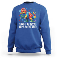 Dinosaur 100 Days Smarter Sweatshirt Building Bricks Dinosaur 100th Day Kids