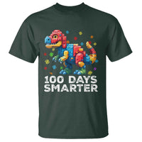 Dinosaur 100 Days Smarter T Shirt Building Bricks Dinosaur 100th Day Kids