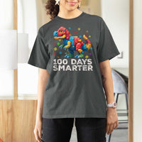 Dinosaur 100 Days Smarter T Shirt For Women Building Bricks Dinosaur 100th Day Kids