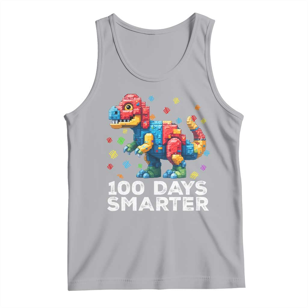 Dinosaur 100 Days Smarter Tank Top Building Bricks Dinosaur 100th Day Kids