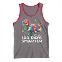 Dinosaur 100 Days Smarter Tank Top Building Bricks Dinosaur 100th Day Kids