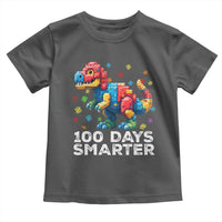 Dinosaur 100 Days Smarter Toddler T Shirt Building Bricks Dinosaur 100th Day Kids