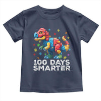 Dinosaur 100 Days Smarter Toddler T Shirt Building Bricks Dinosaur 100th Day Kids