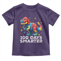 Dinosaur 100 Days Smarter Toddler T Shirt Building Bricks Dinosaur 100th Day Kids