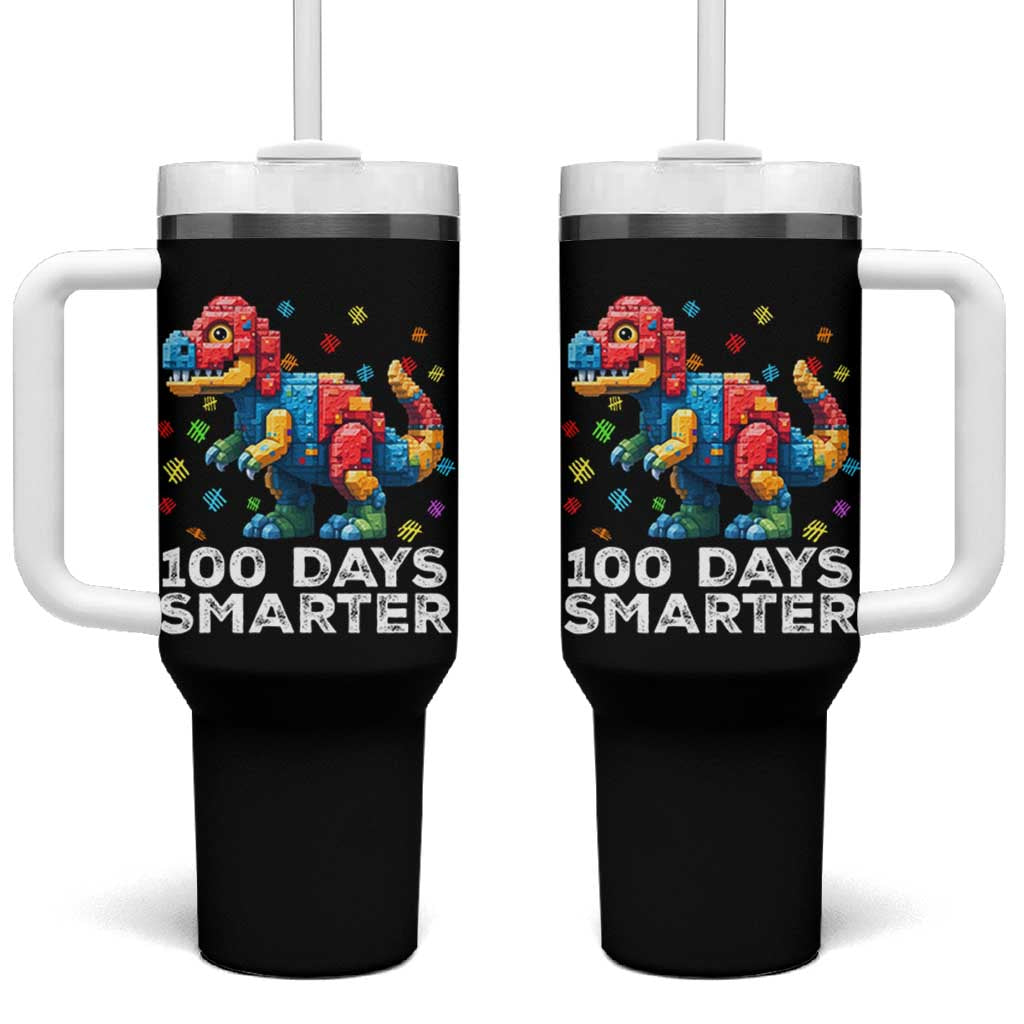 Dinosaur 100 Days Smarter Tumbler With Handle Building Bricks Dinosaur 100th Day Kids