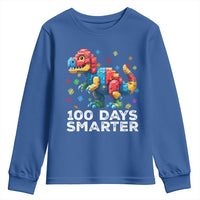 Dinosaur 100 Days Smarter Youth Sweatshirt Building Bricks Dinosaur 100th Day Kids