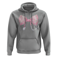 Pink Coquette Nurse Hoodie Toile de Jouy Stethoscope Bow