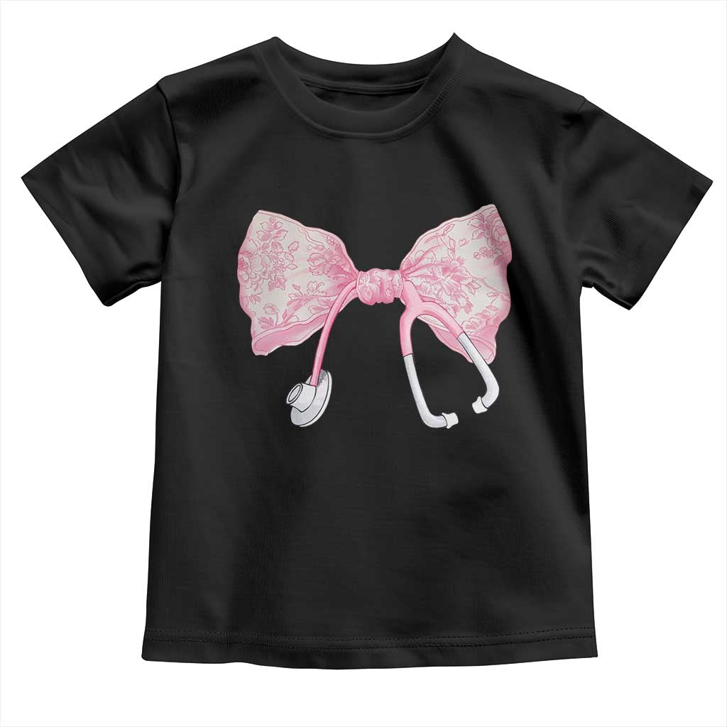 Pink Coquette Nurse Toddler T Shirt Toile de Jouy Stethoscope Bow