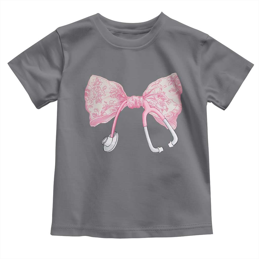 Pink Coquette Nurse Toddler T Shirt Toile de Jouy Stethoscope Bow